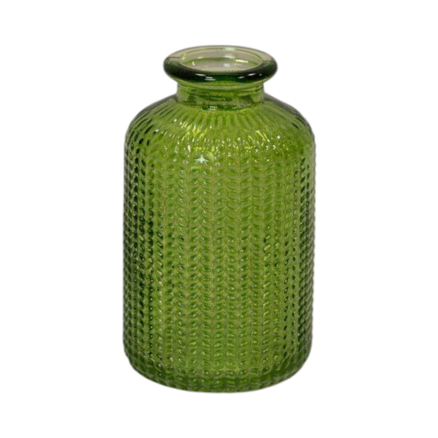 Emerald Green Dimpled Glass Bottle