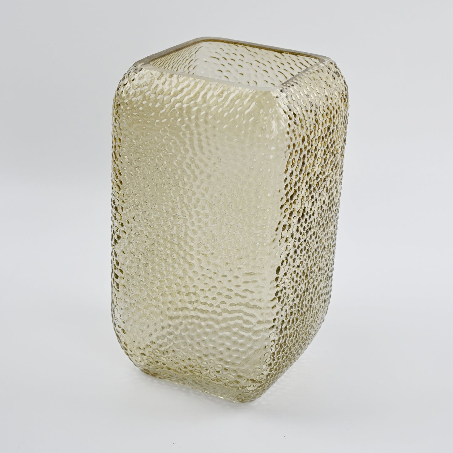 Light Brown Dimpled Square Vase