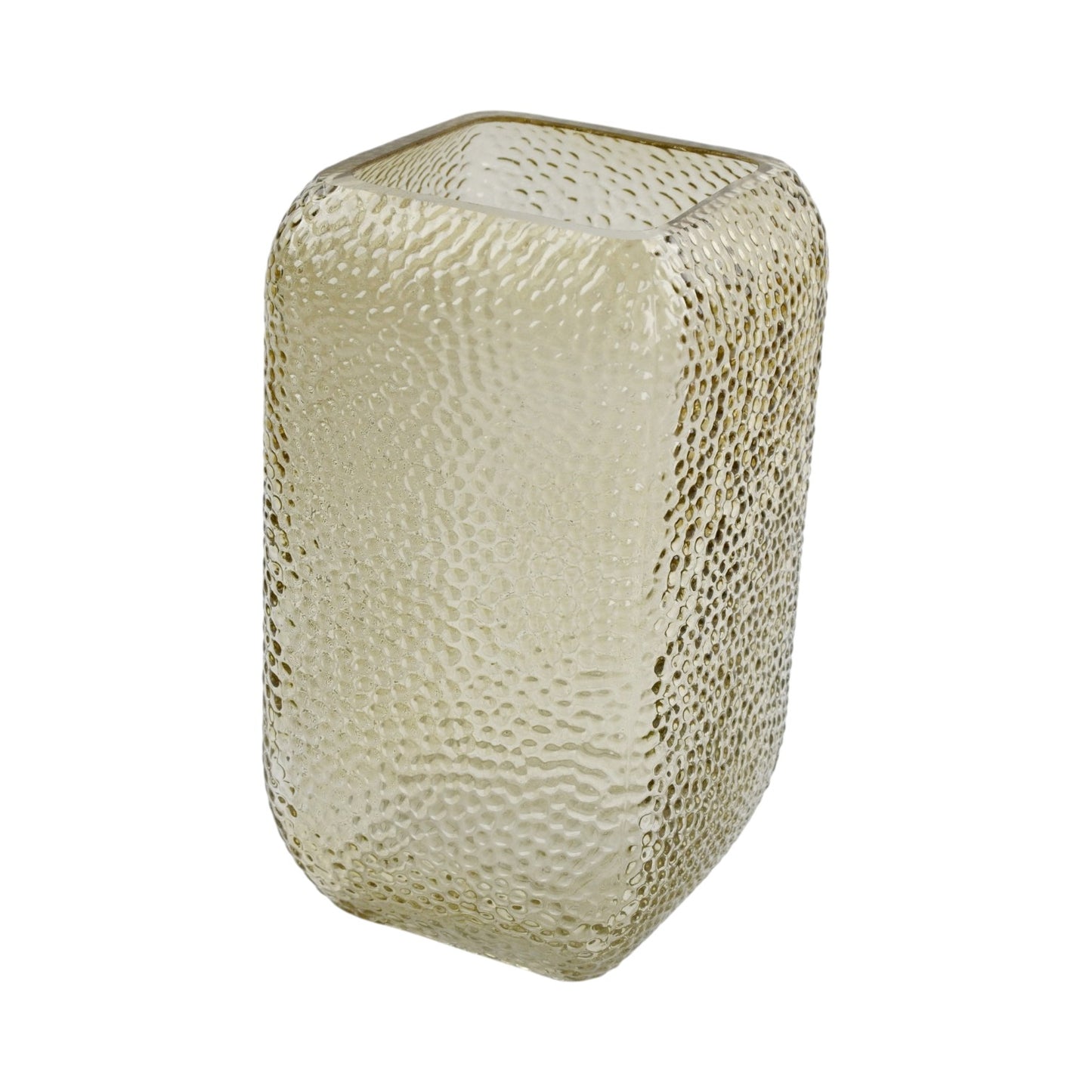 Light Brown Dimpled Square Vase