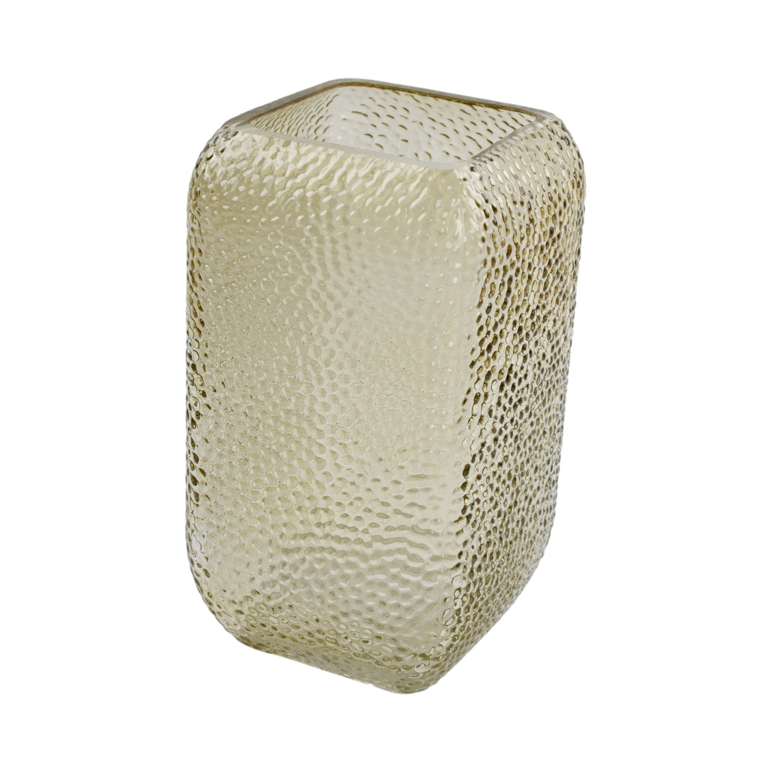Light Brown Dimpled Square Vase