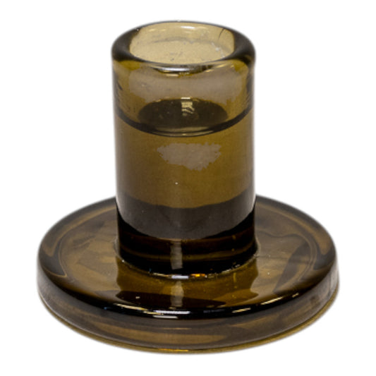 Olive Green Smooth Small Candle Holder