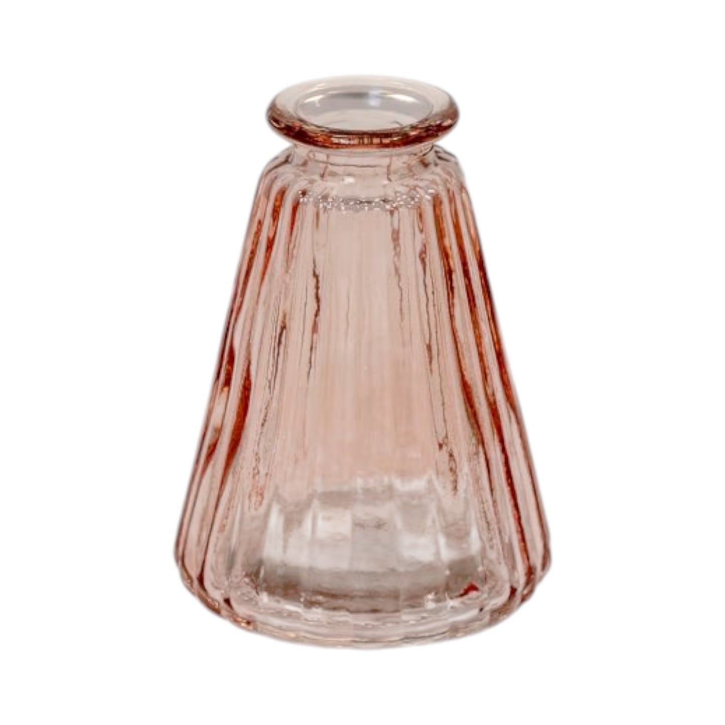 Rose Ribbed Glass Bottle