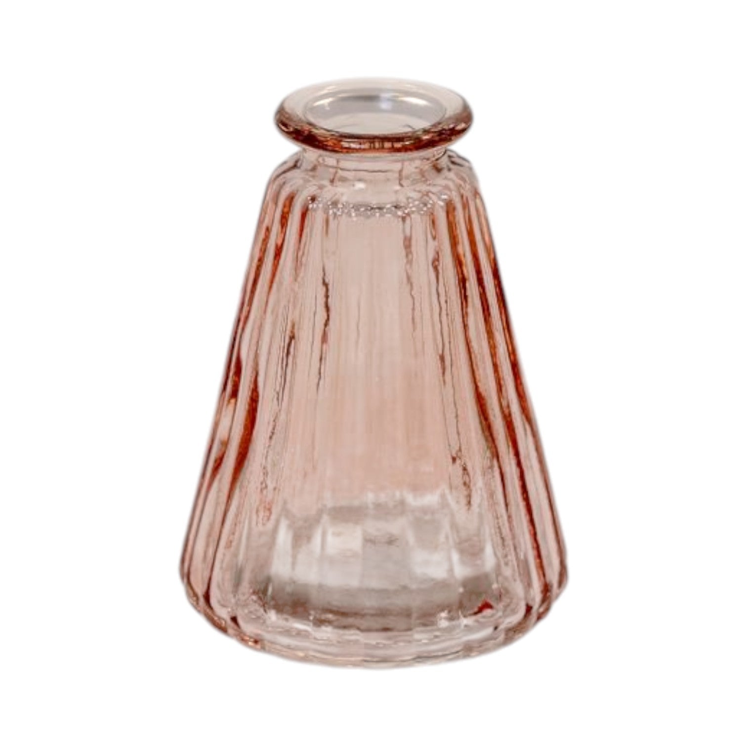 Rose Ribbed Glass Bottle
