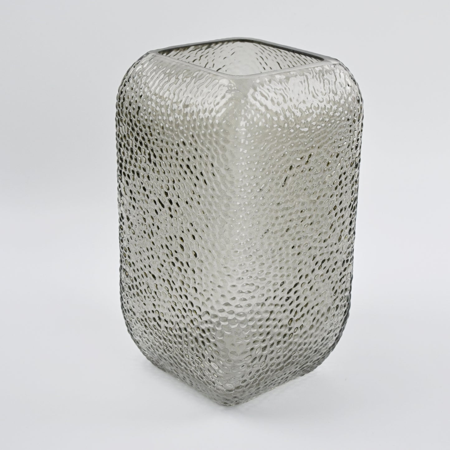 Smokey Brown Dimpled Square Vase