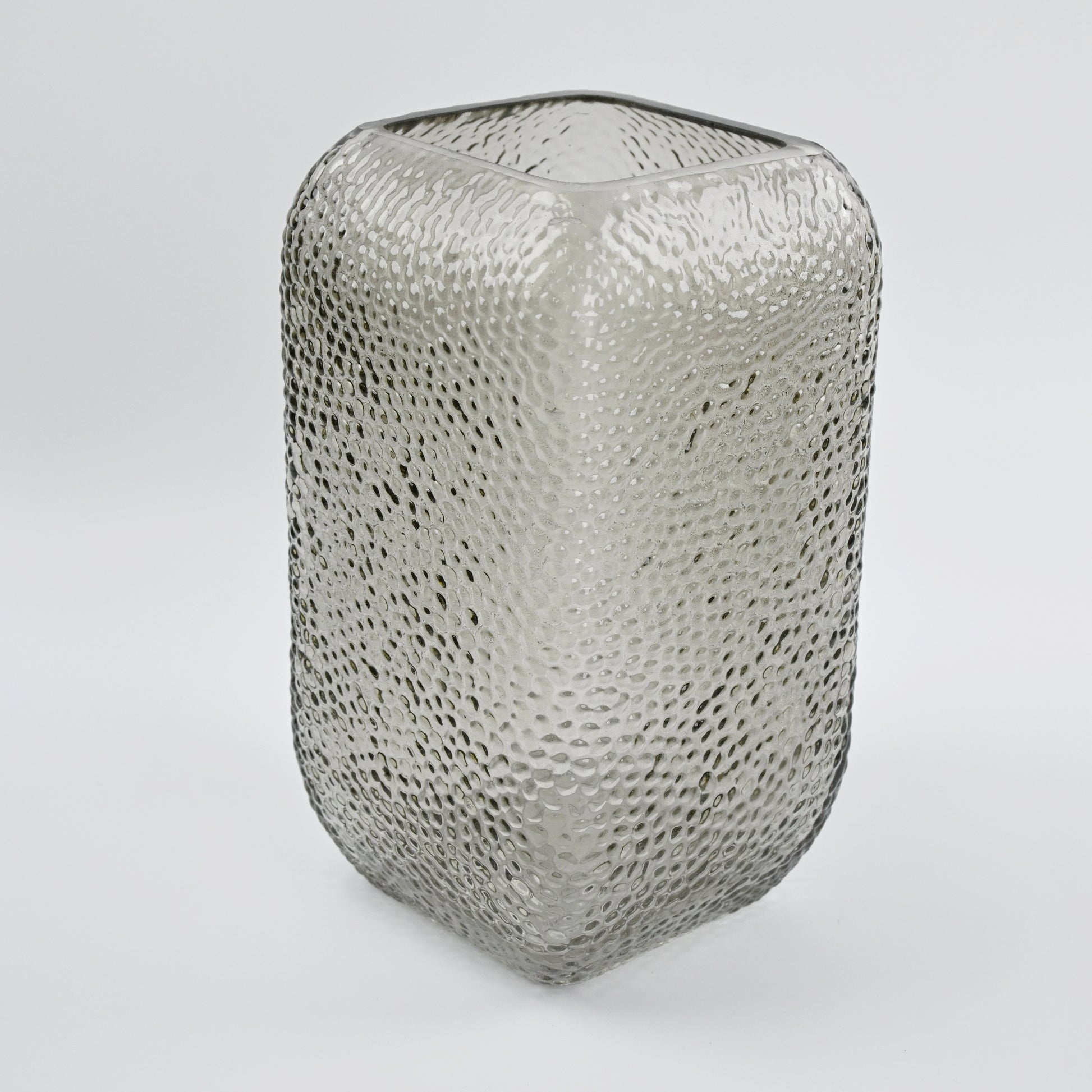 Smokey Brown Dimpled Square Vase
