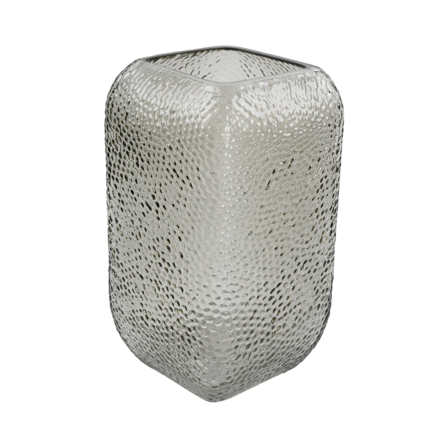 Smokey Brown Dimpled Square Vase