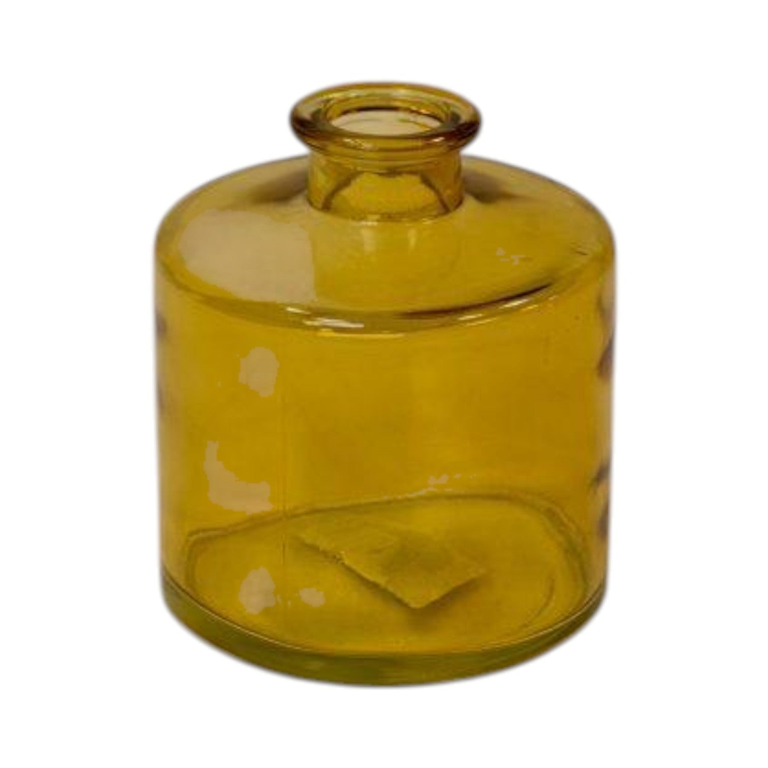Yellow Squat Glass Bottle