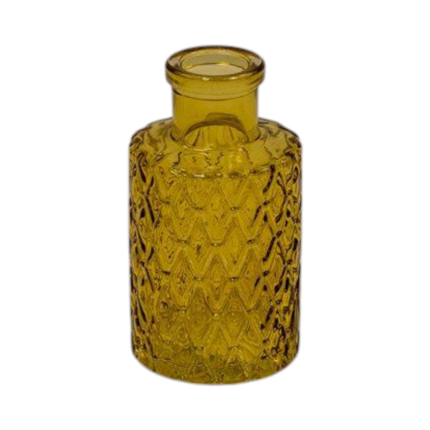 Yellow Geometric Glass Bottle
