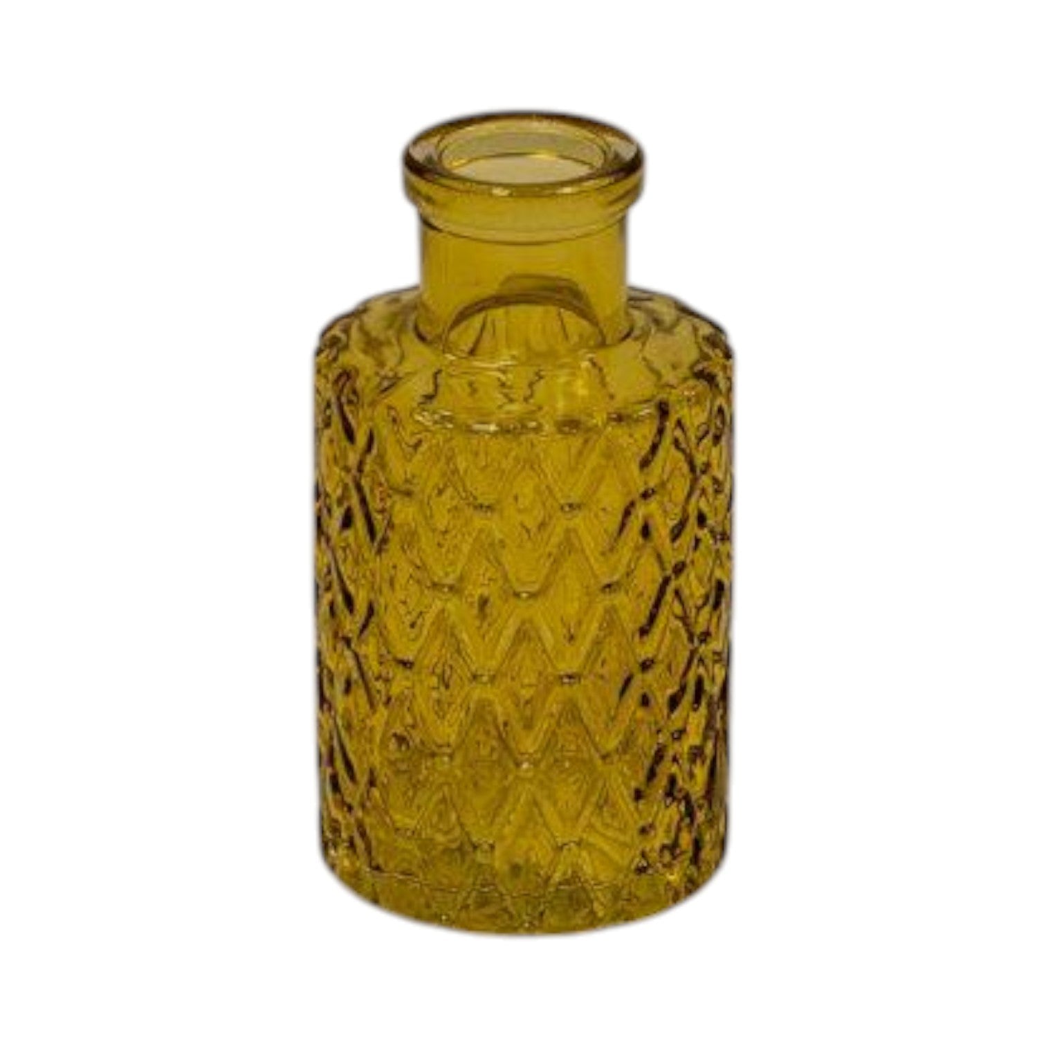 Yellow Geometric Glass Bottle