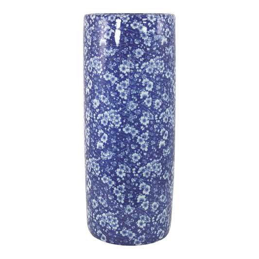Umbrella Stand  Vintage Blue & White Daisies Design