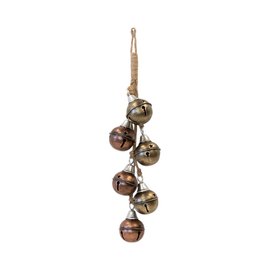 Metal Gold and Copper 5 Bauble Hanging Garland