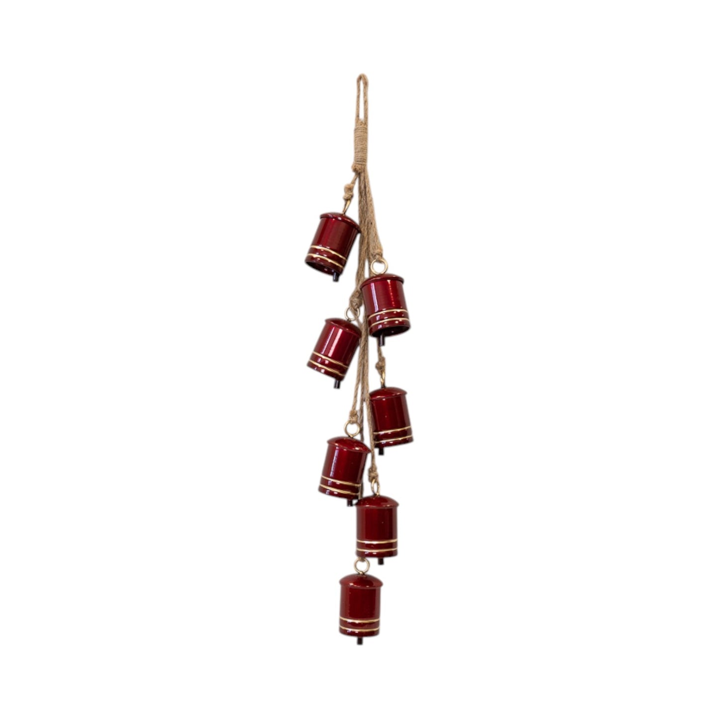 Metal Glossy Red 7 Cowbell Hanging Garland