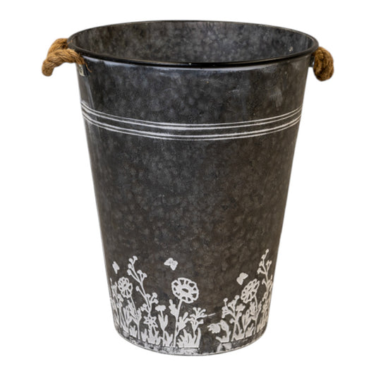 Zinc Planter Flower Design