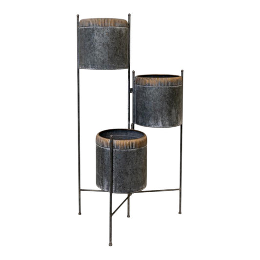 Zinc Tiered Trio Planter