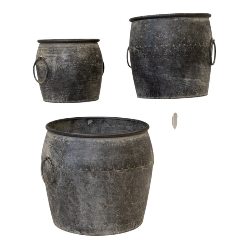 Set of Three Rounded Tub Planters