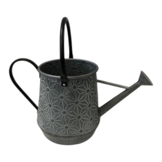 Embossed Daisy Design Watering Can with Tapered Base