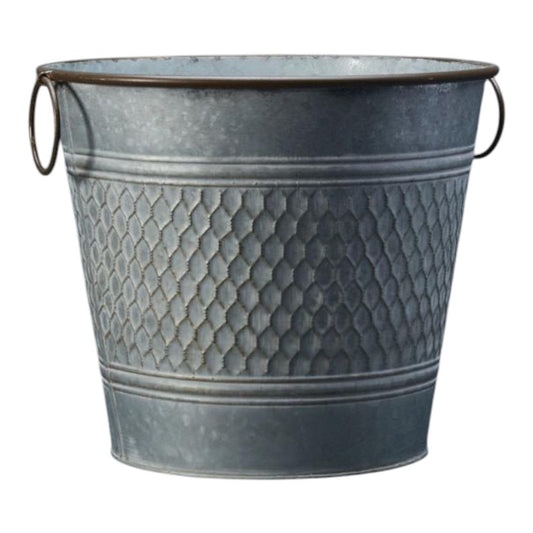 Round Zinc Honeycomb Planter