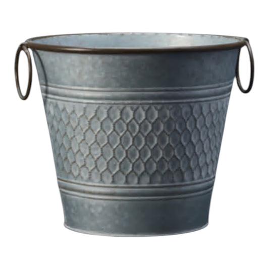 Round Zinc Honeycomb Planter
