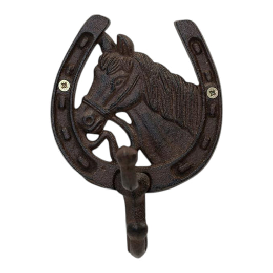 Cast Iron Horse Shoe Coat Hooks H 16.5 X L 12 cm