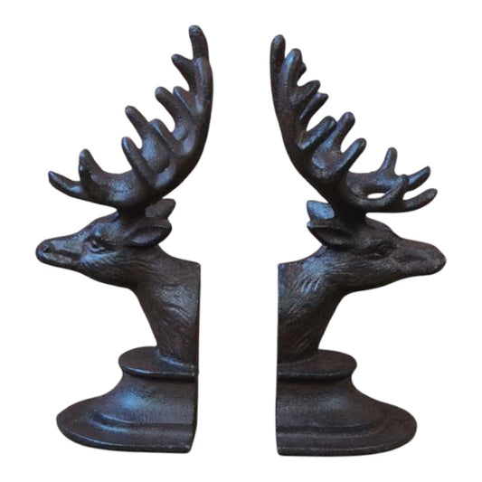 Iron Deer Head Book Ends H21 X L10 cm