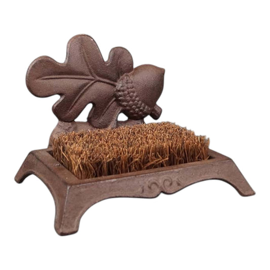 Cast Iron Boot Brush With Acorn 22.5X18.5X19.5cm