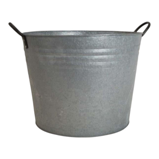 Round Aged Zinc Planter