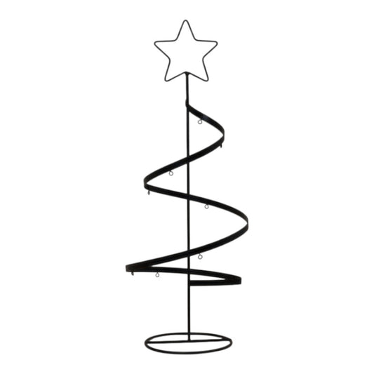 Black Metal Spiral Tree Ornament with Star Topper