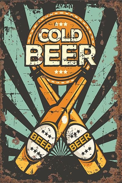 Vintage Metal Sign - Cold Beer