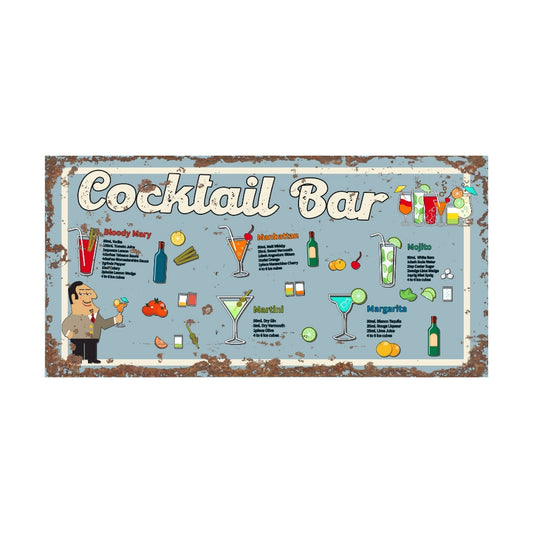 Vintage Metal Sign - Cocktail Bar