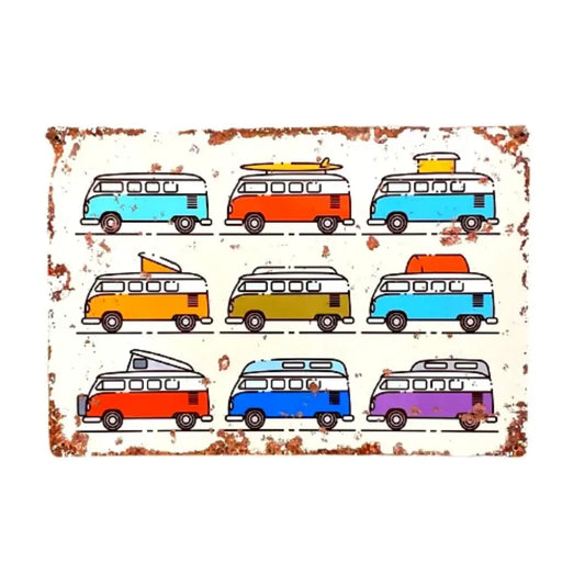 Metal Vintage Wall Sign - Camper Van Collection