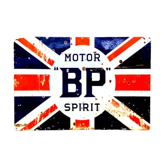 Metal Advertising Wall Sign - Motor BP Spirit