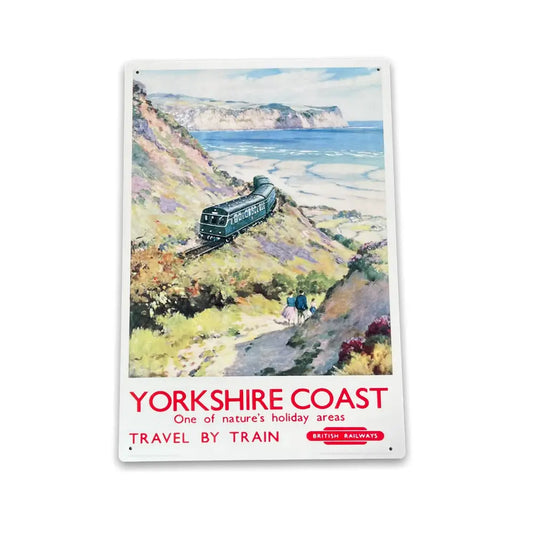 Vintage Metal Sign - British Railways Retro Advertising, Yorkshire Coast