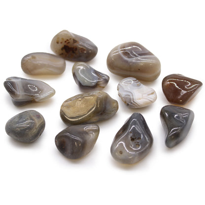 African Tumble Stones - Grey Agate - Botswana