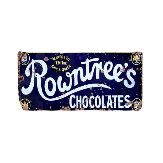 Metal Advertising Wall Sign - Rowntrees Chocolate Blue