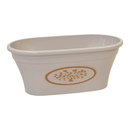 Cream Round Love Heart Tree Trough Recycled Plastic Planter