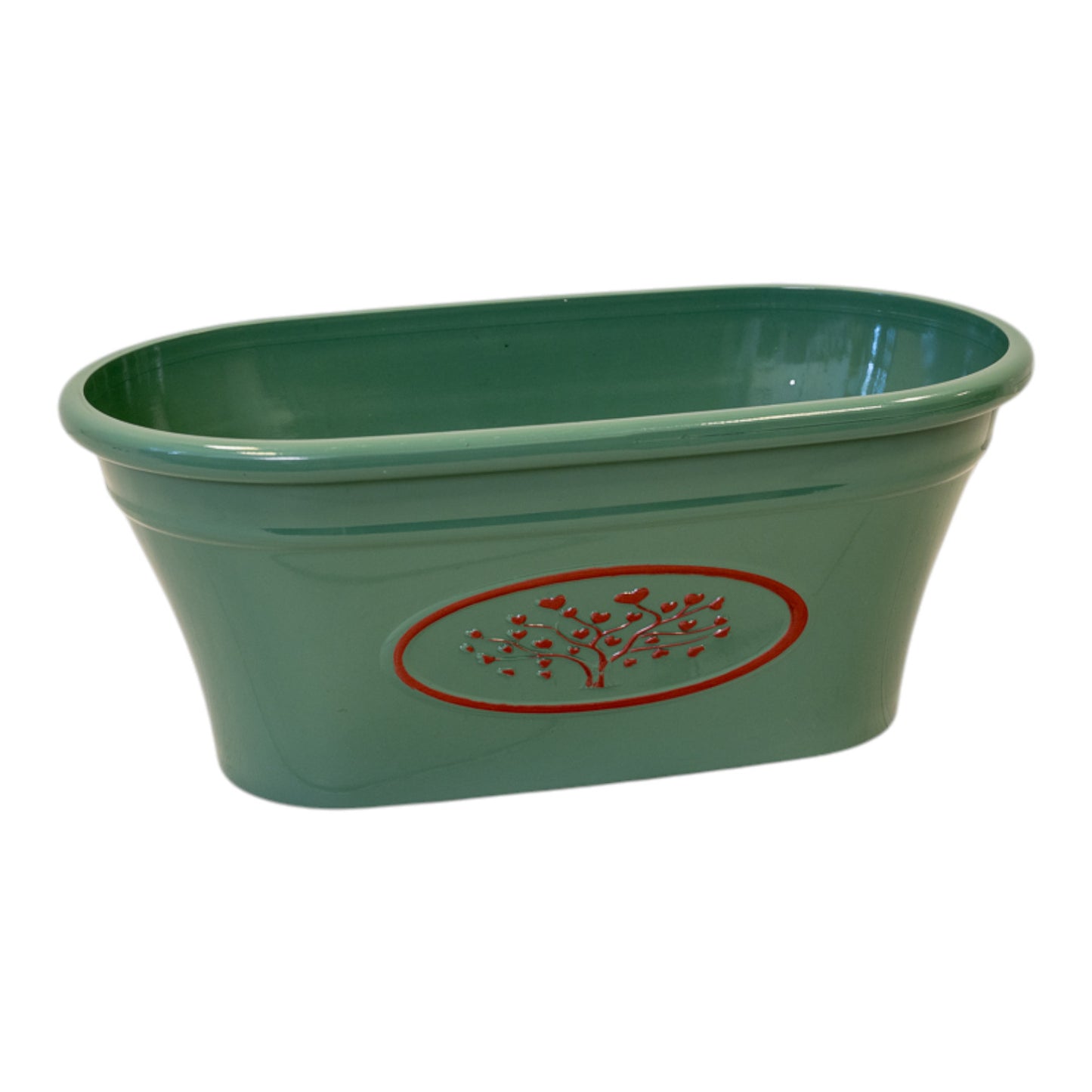 Green Round Love Heart Tree Trough Recycled Plastic Planter