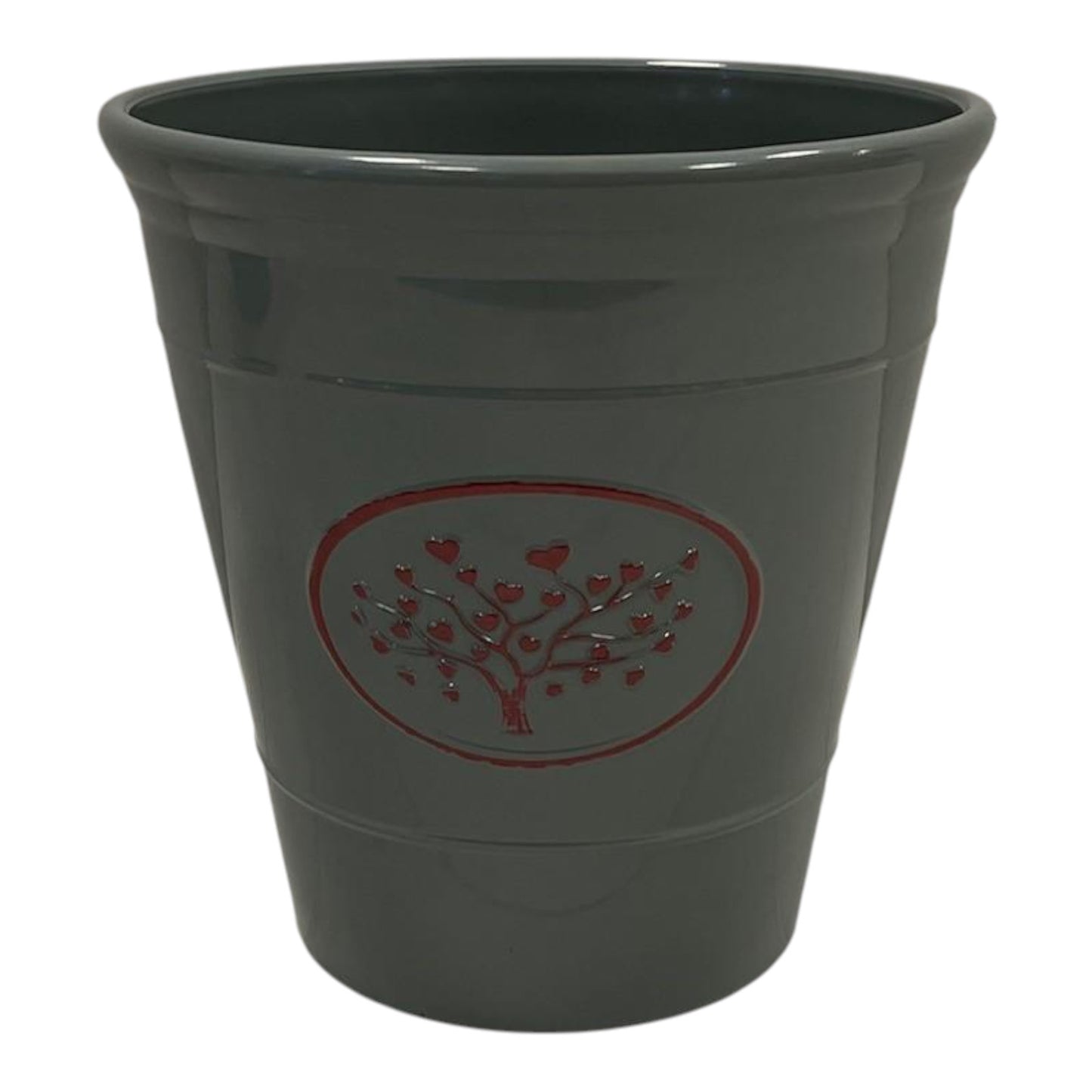 Grey Round Love Heart Tree Recycled Plastic Planter
