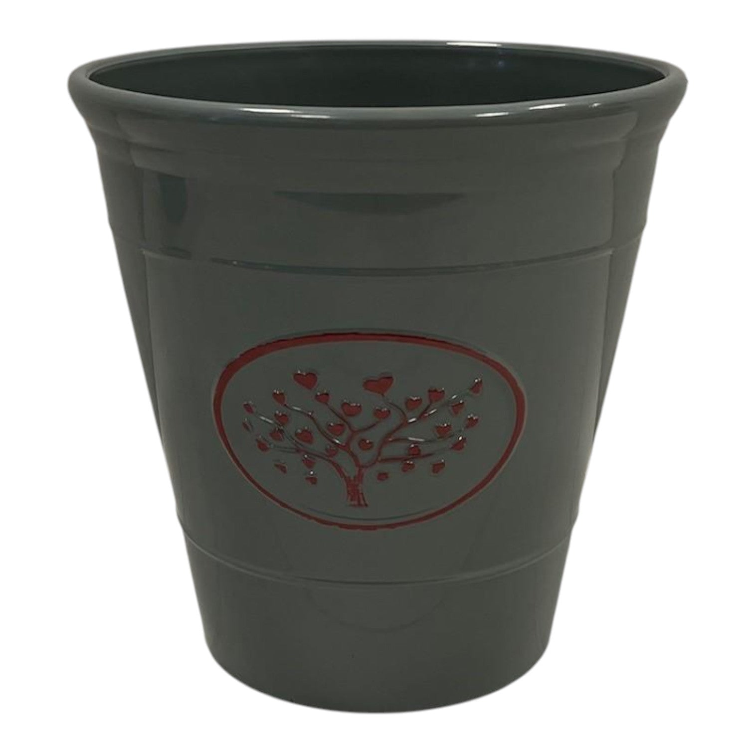 Grey Round Love Heart Tree Recycled Plastic Planter