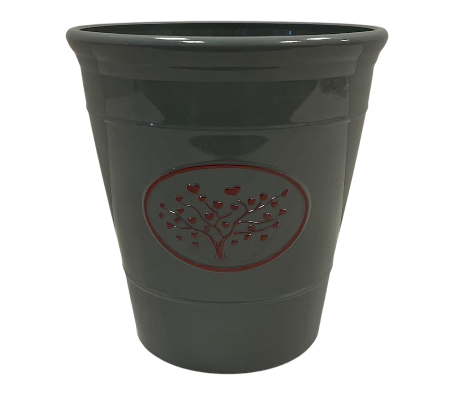 Grey Round Love Heart Tree Recycled Plastic Planter D30cm