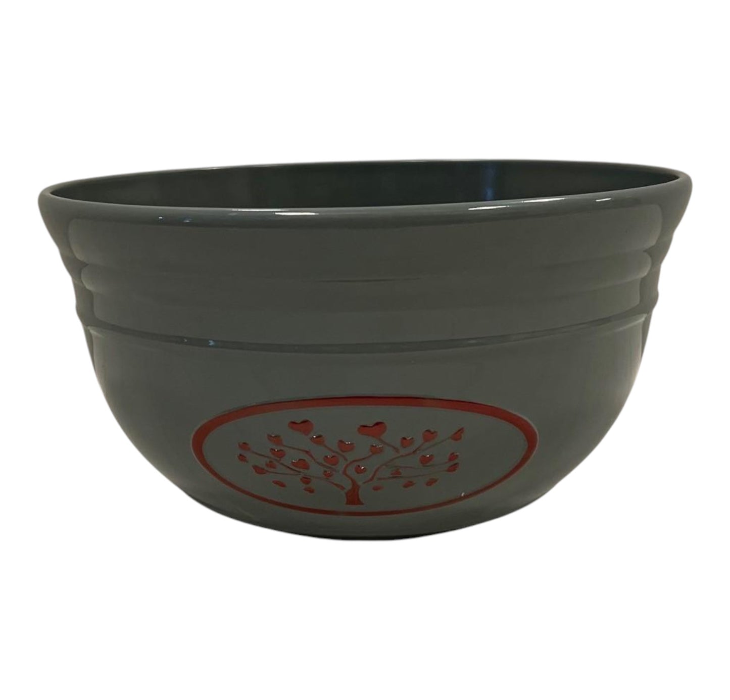 Grey Round Love Heart Tree Bowl Recycled Plastic Planter D30cm