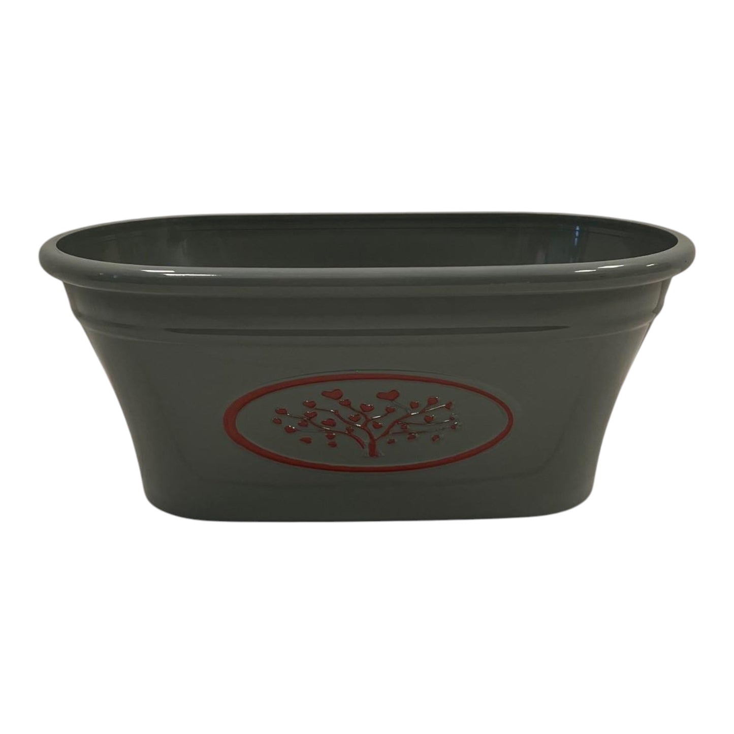Grey Round Love Heart Tree Trough Recycled Plastic Planter
