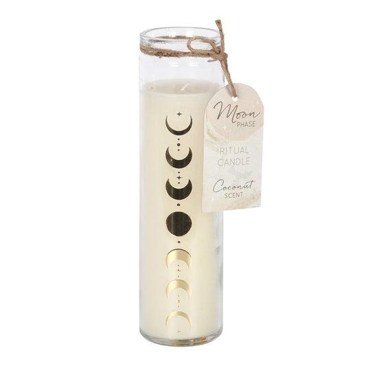 Coconut Moon Phase Candle in Glass Tube