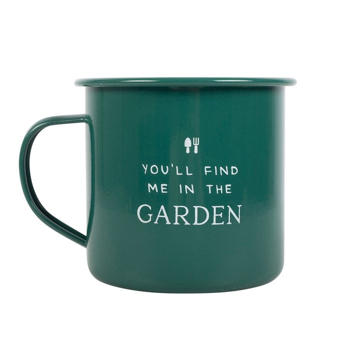 Find Me In The Garden Enamel Mug