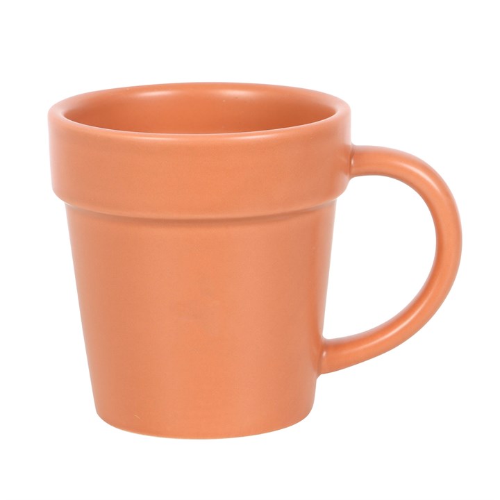 Plain Plant Pot Ceramic Mug And Shovel Spoon