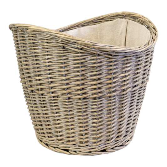 Willow Oval Log Basket with Hessian Liner