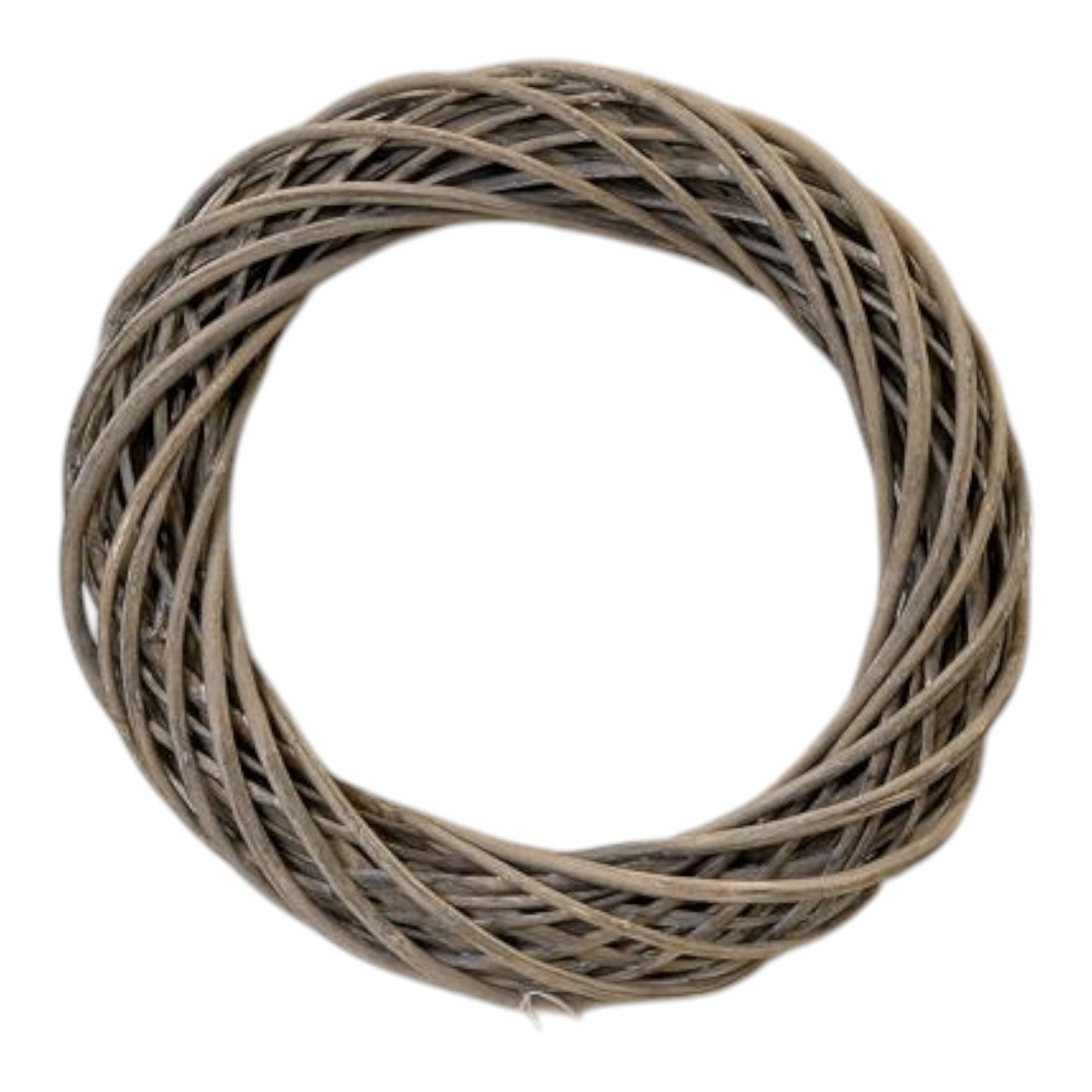 Grey Round Thick Willow Wreath 40cm