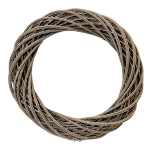 Grey Round Thick Willow Wreath 40cm