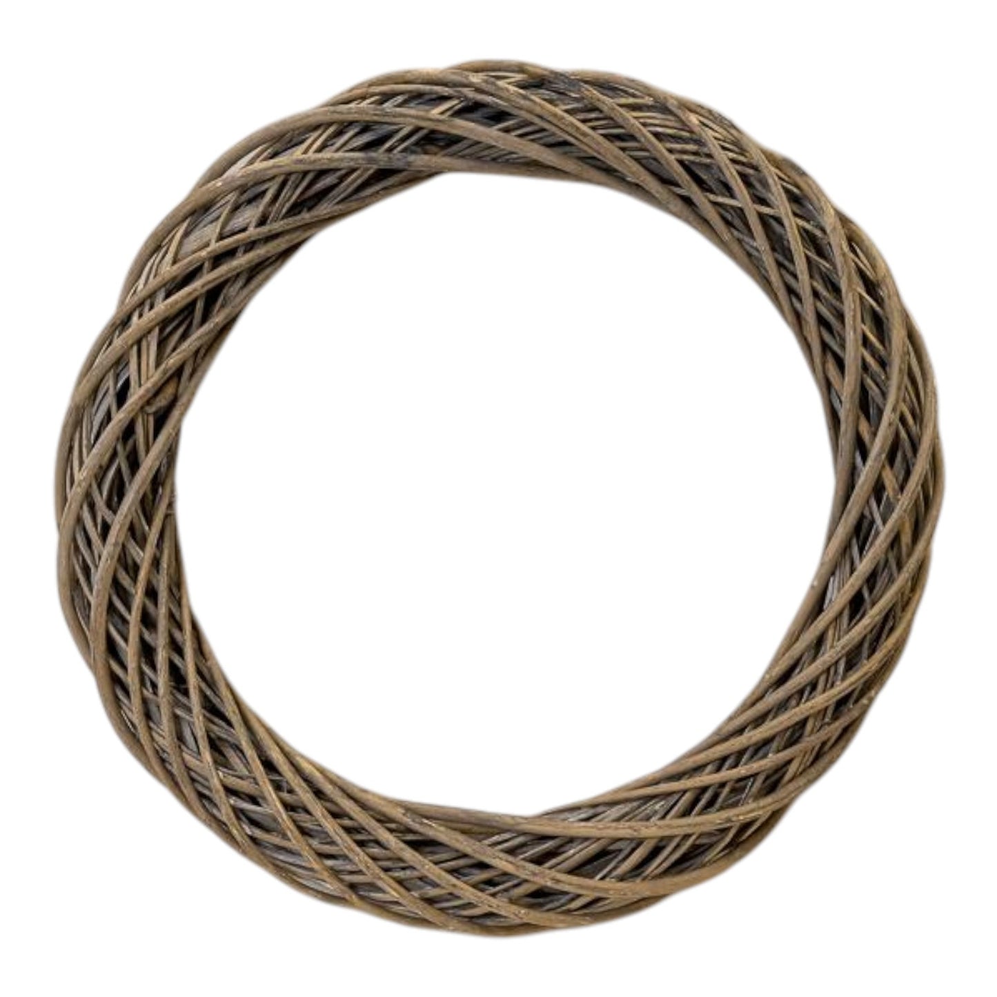 Grey Round Thick Willow Wreath 50cm