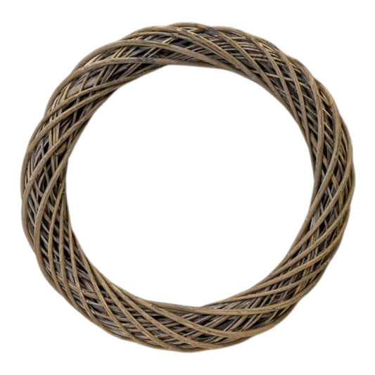 Grey Round Thick Willow Wreath 50cm