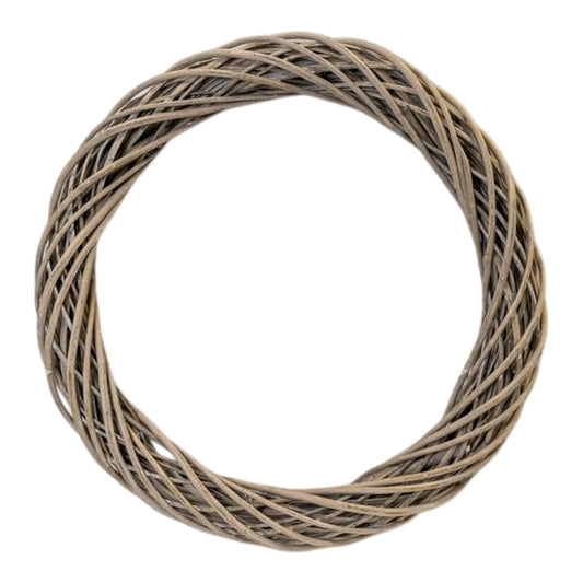 Grey Round Thick Willow Wreath 60cm